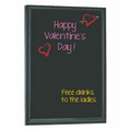 Non-illuminated Write-On Board W/ Ebony Black Finish Frame - 24"x36"